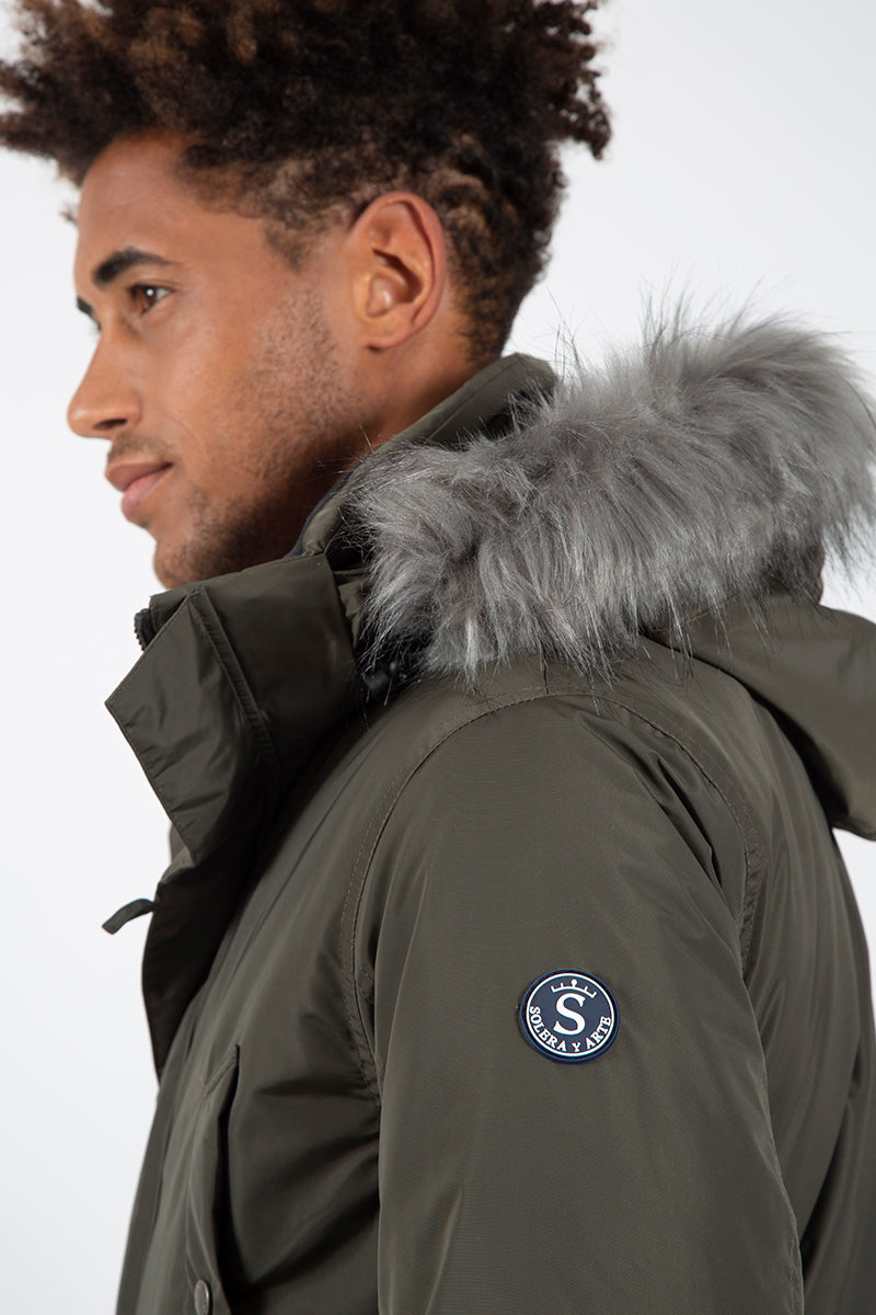 Parka Verde capucha pelo desmontable