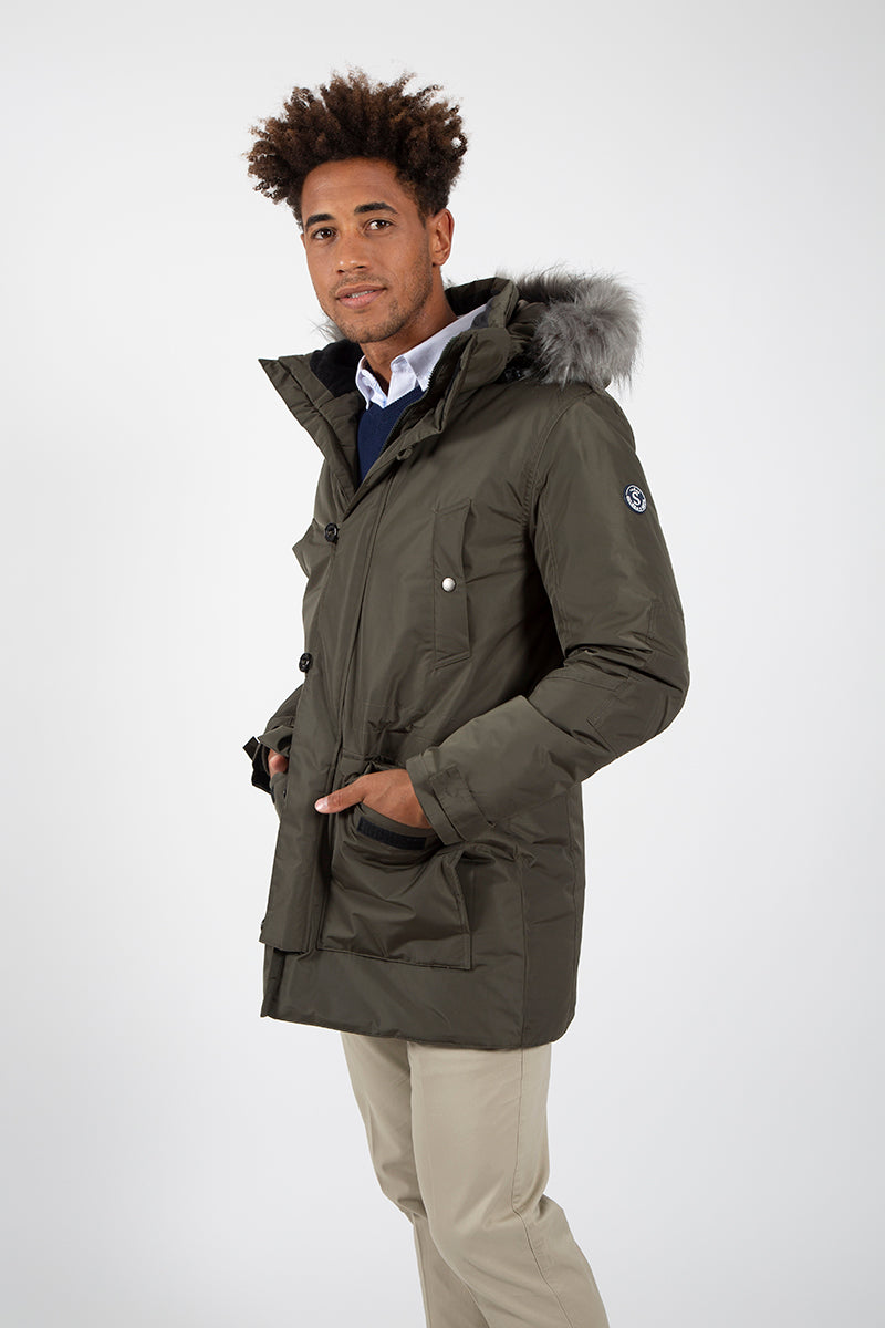 Parka Verde capucha pelo desmontable