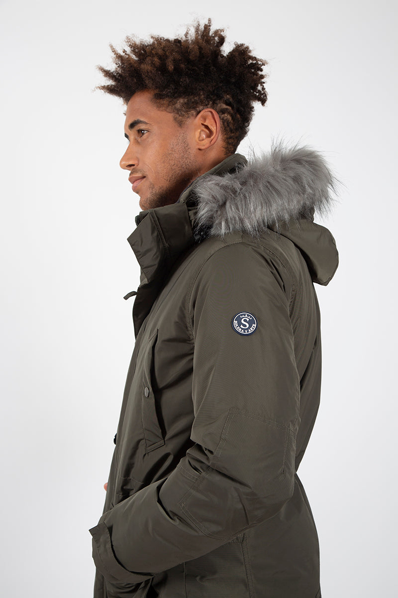 Parka Verde capucha pelo desmontable