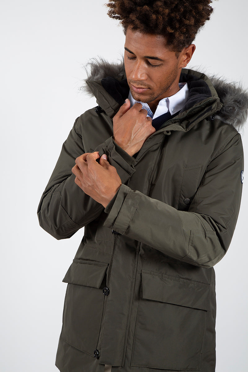 Parka Verde capucha pelo desmontable