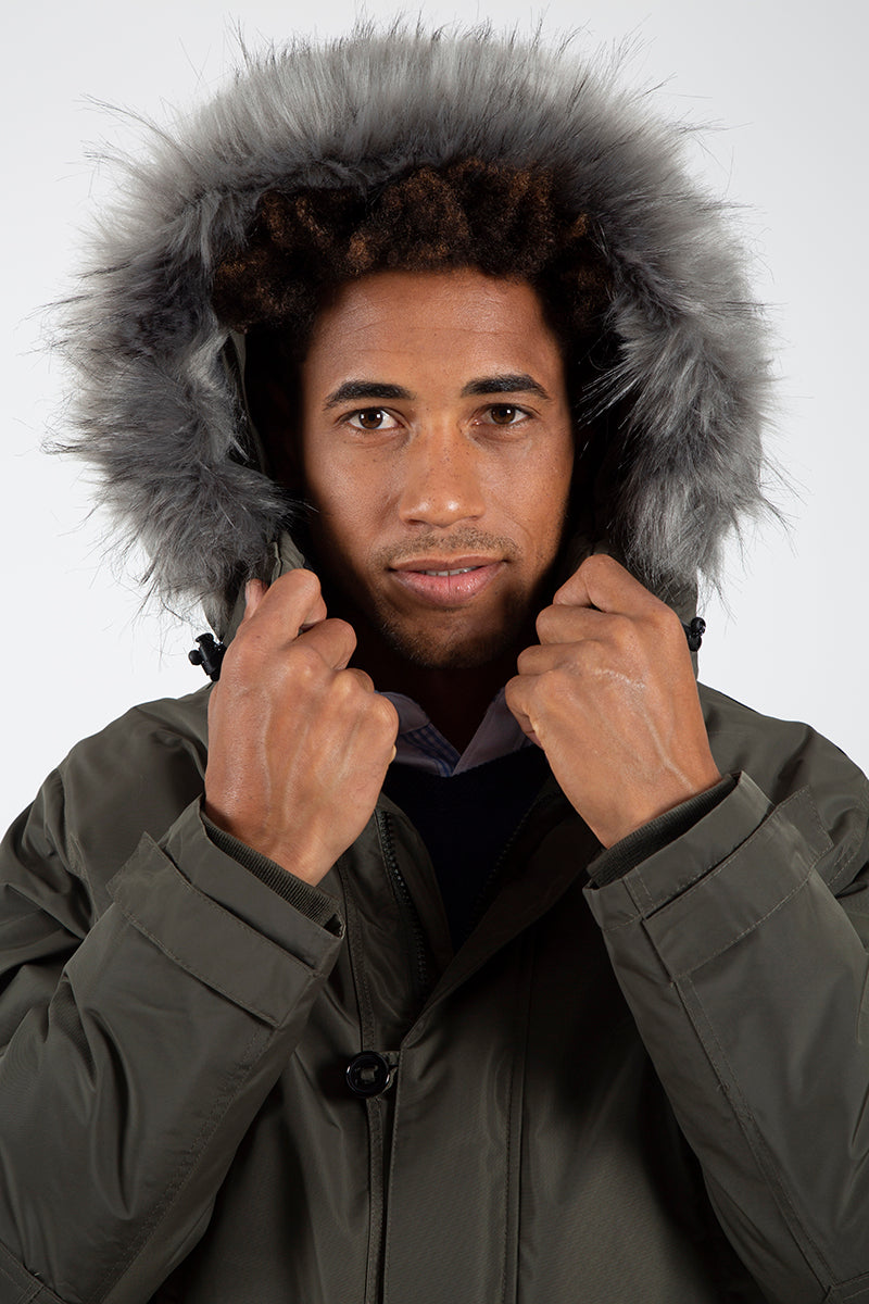 Parka Verde capucha pelo desmontable