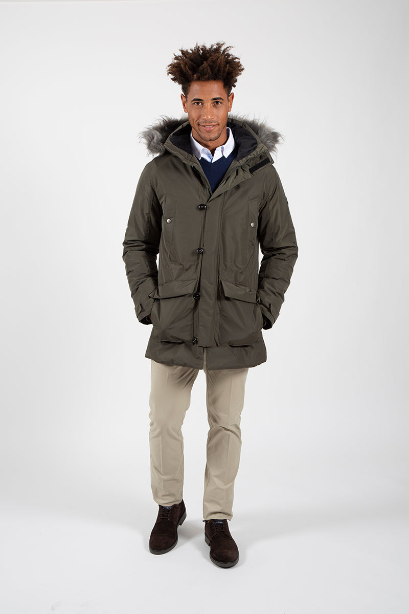 Parka Verde capucha pelo desmontable