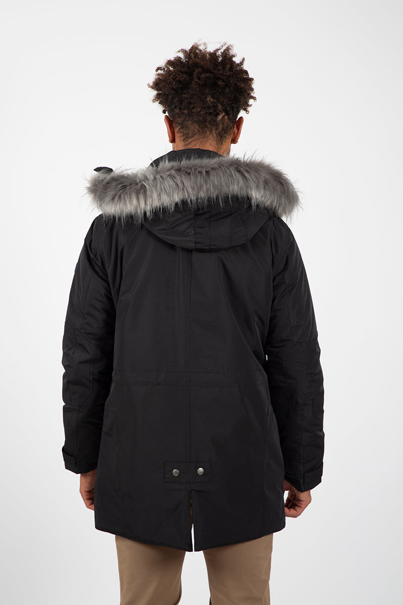 Parka Negro capucha pelo desmontable