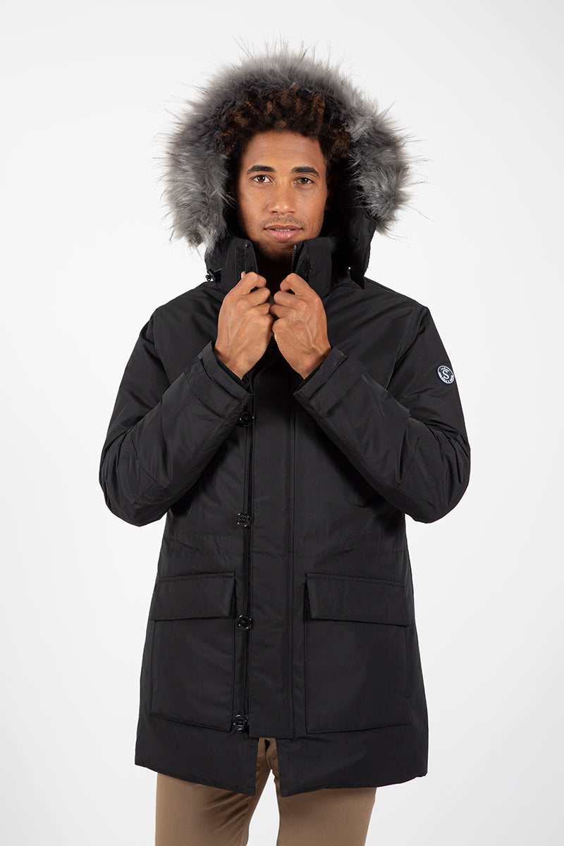 Parka Negro capucha pelo desmontable