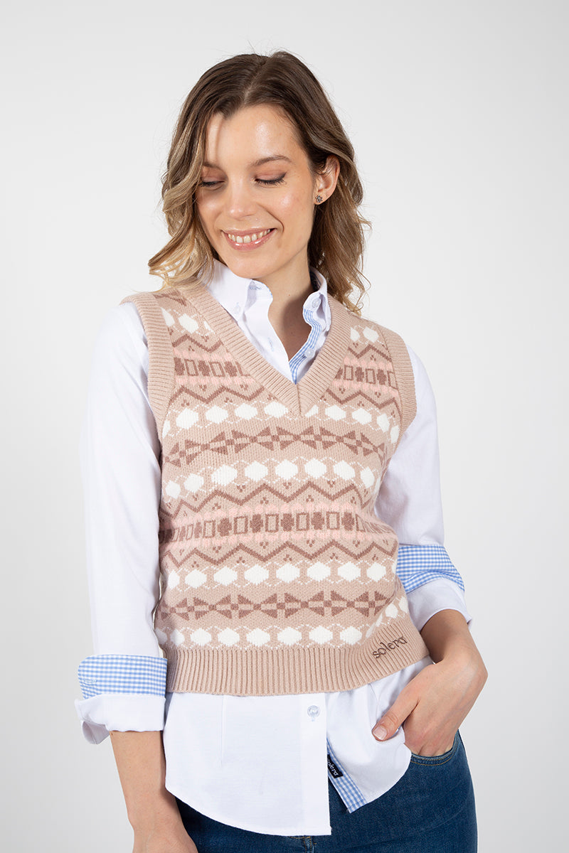 Chaleco formas Beige