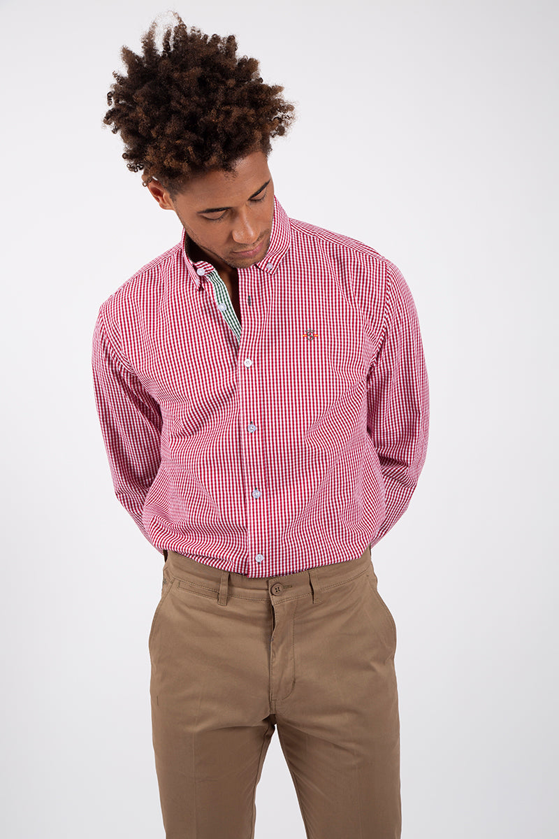 Camisa Bandera Cuadros rojo
