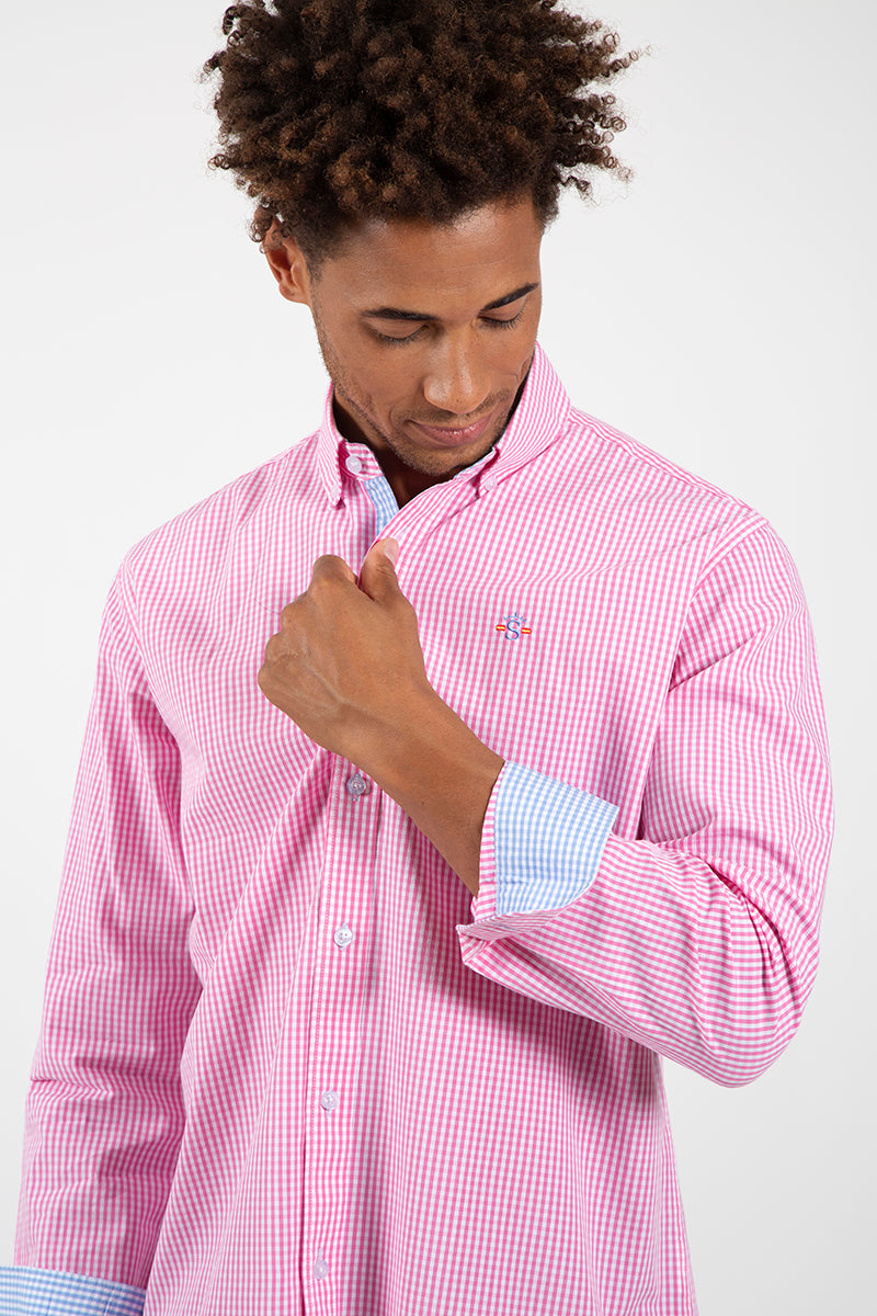 Pink gingham shirt