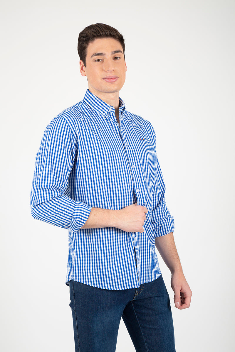 Camisa cuadro Marino