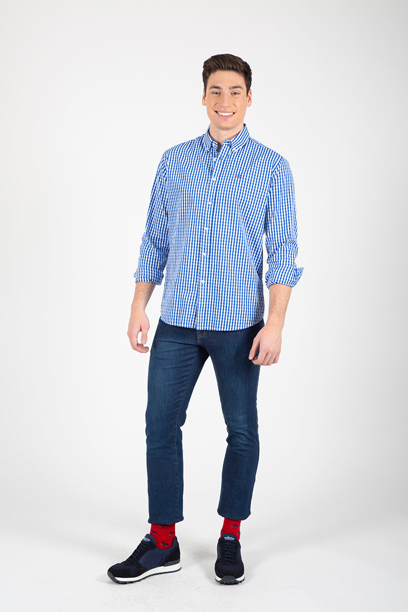 Navy Check Shirt