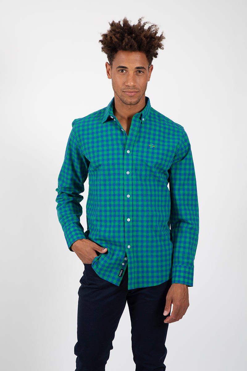 Camisa cuadro marino Verde