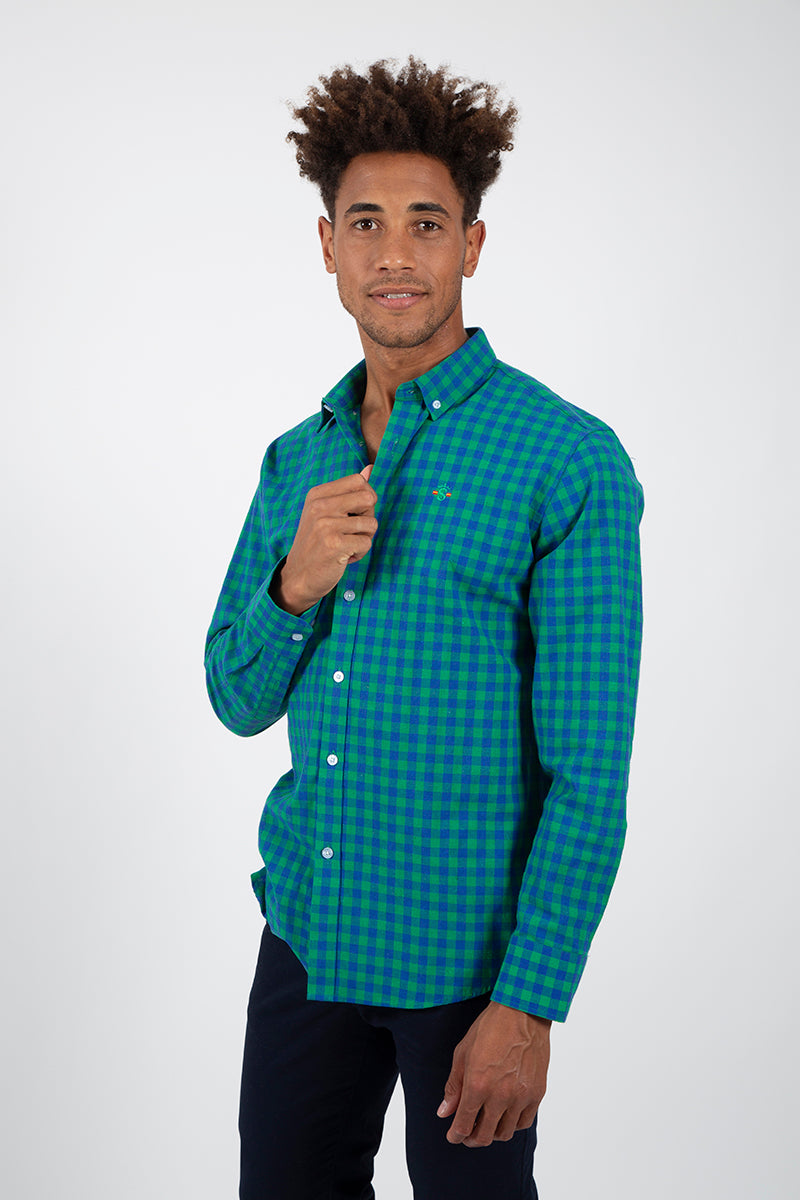 Camisa cuadro marino Verde