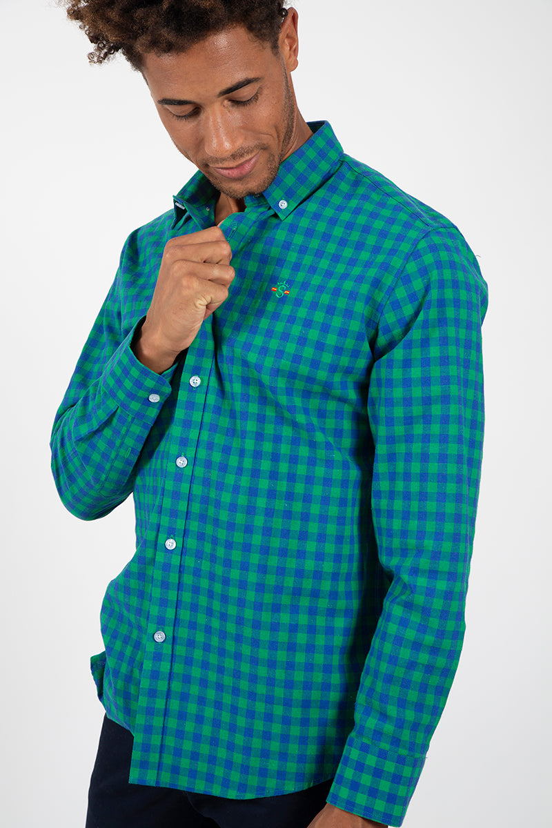 Camisa cuadro marino Verde