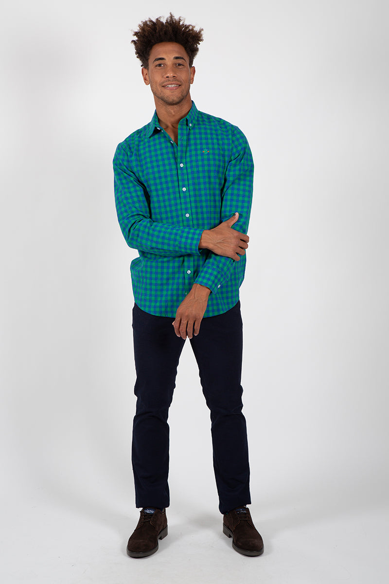 Camisa cuadro marino Verde