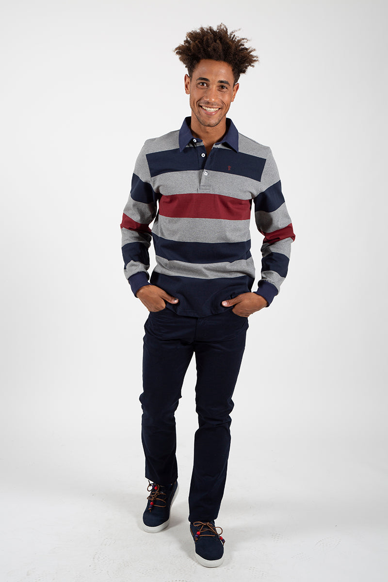 Polo Gris Rayas
