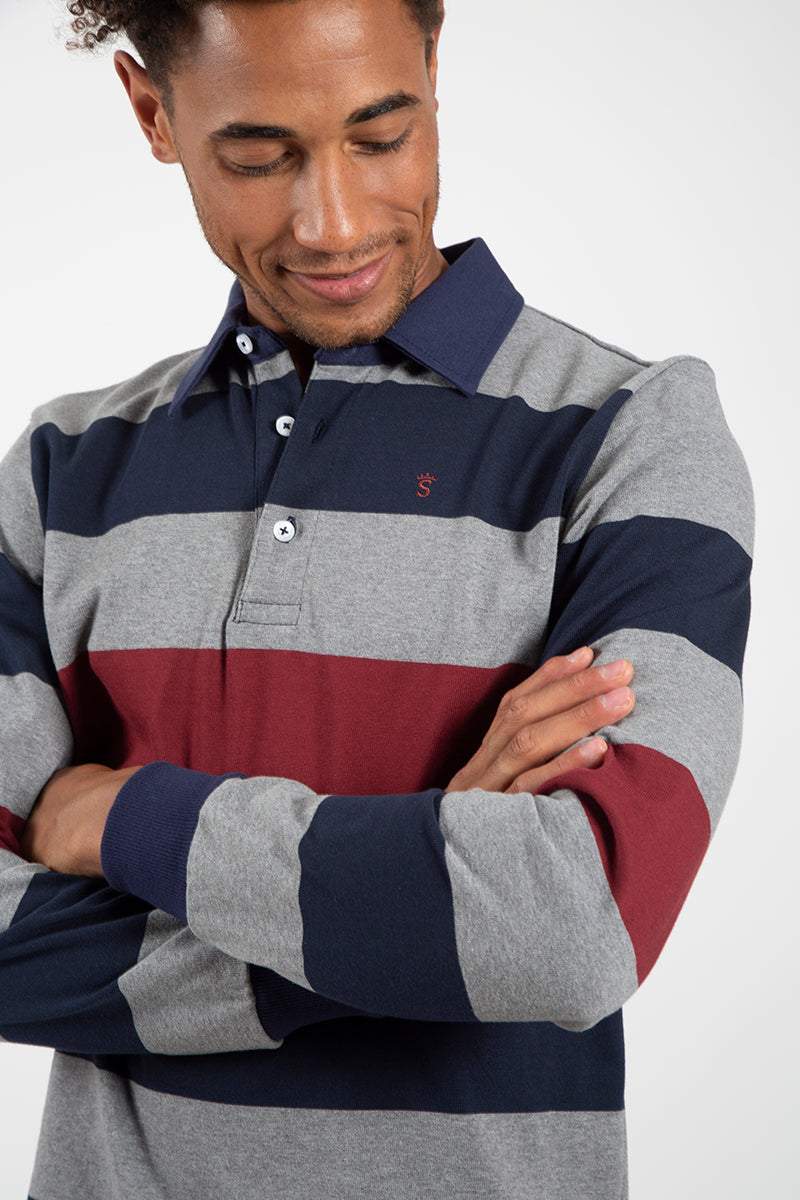 Polo Gris Rayas