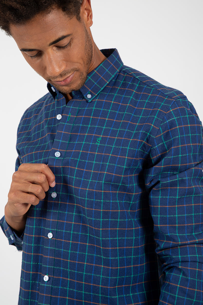 Camisa cuadros marino Multicolor
