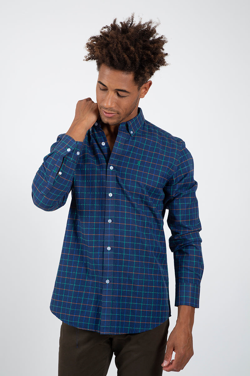 Camisa cuadros marino Multicolor