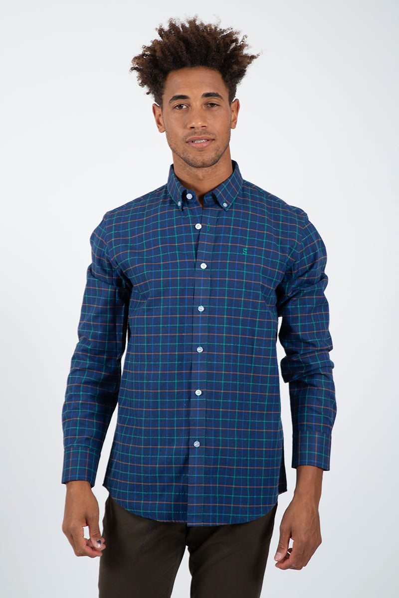 Camisa cuadros marino Multicolor
