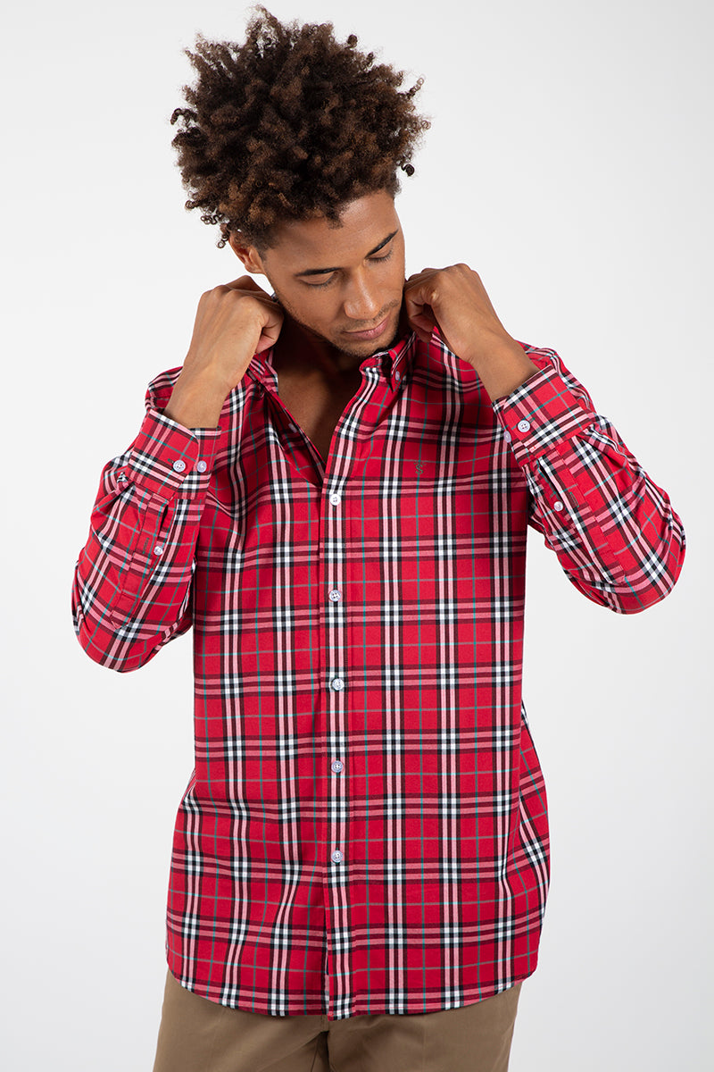 Camisa xadrez vermelha