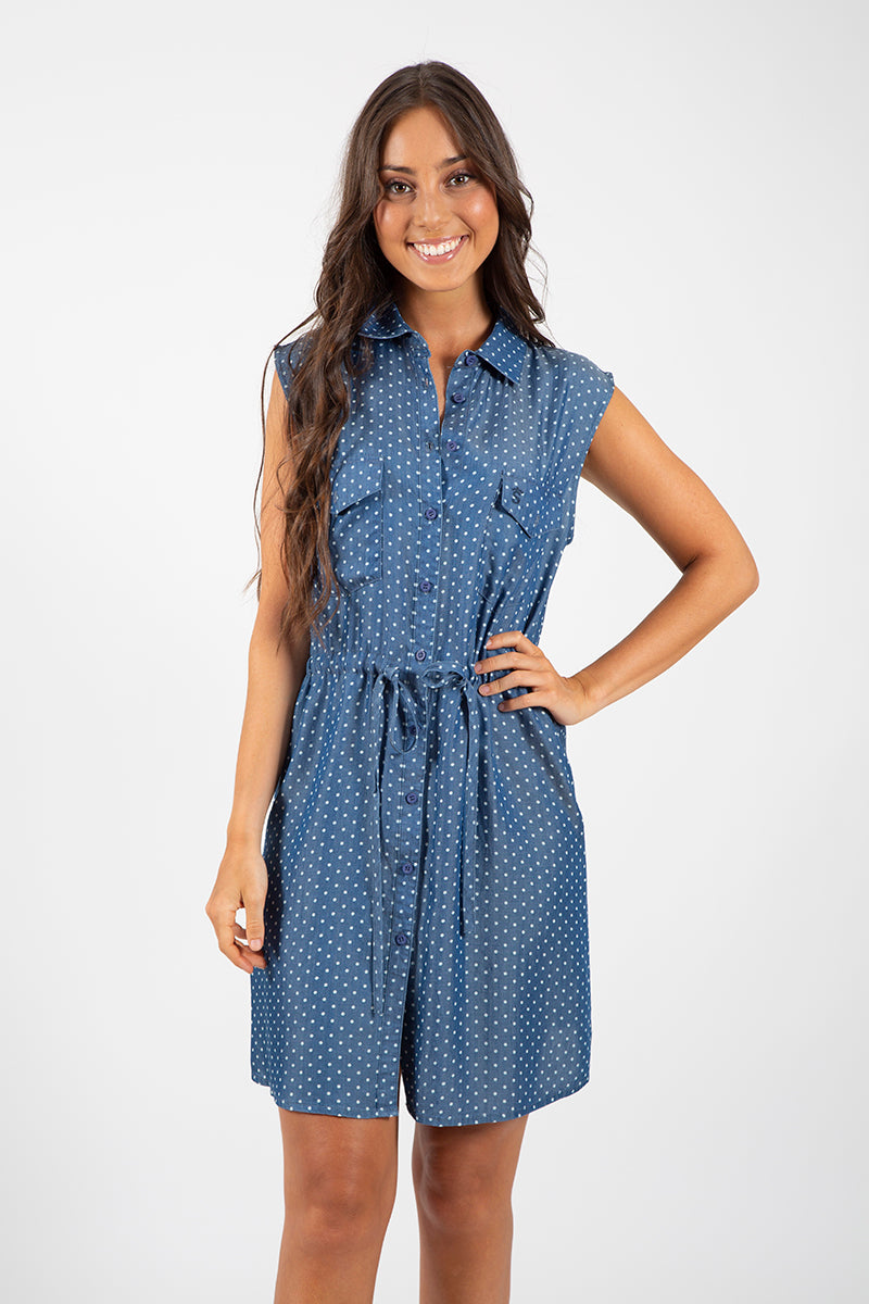 Vestido denim medio