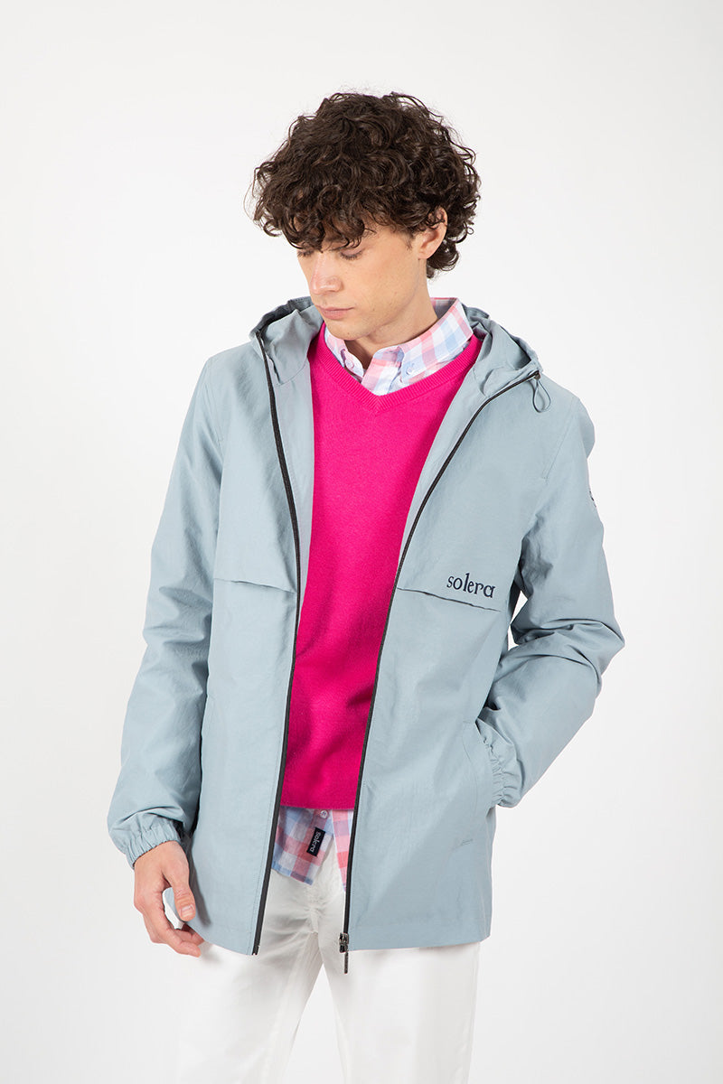 Parka Cortavientos Celeste