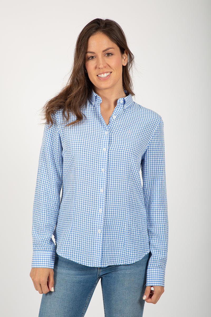 Camisa cuadro celeste