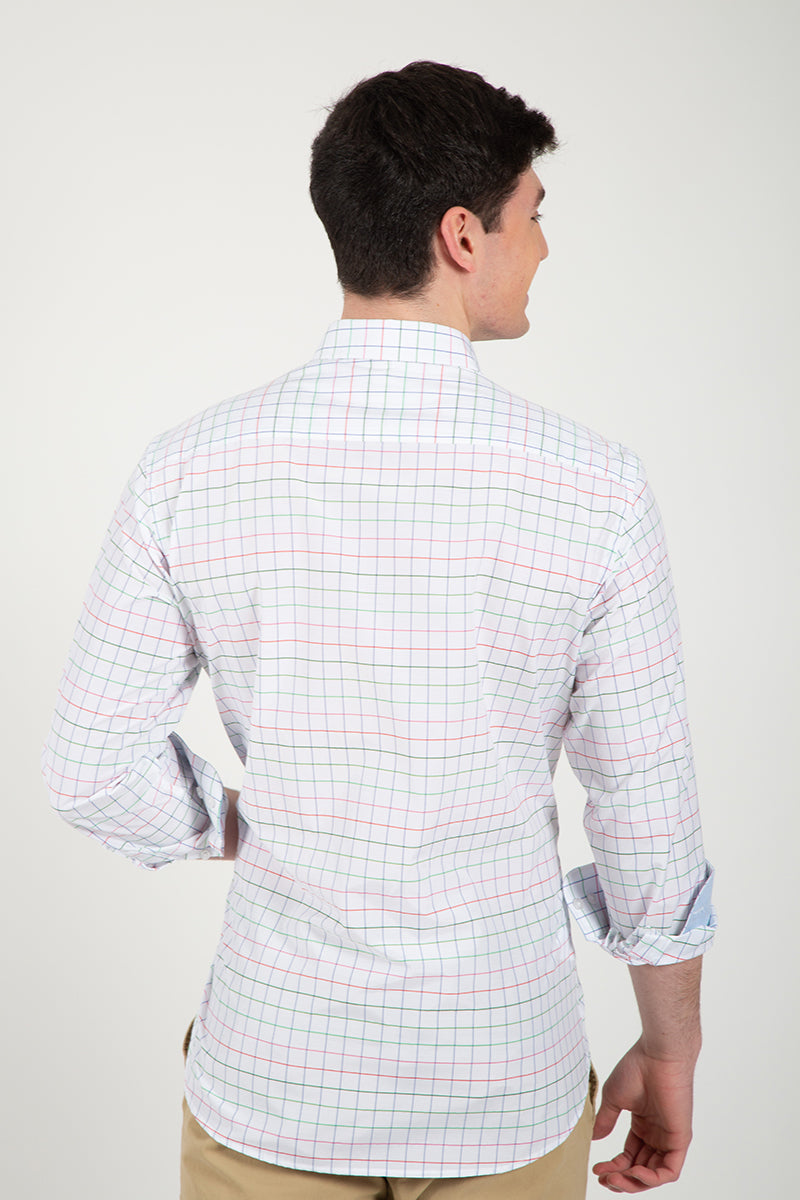 Camisa blanca cuadros