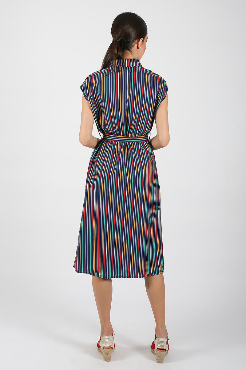 Vestido Marino Rayas Colores