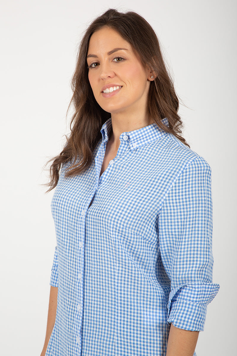 Camisa cuadro celeste