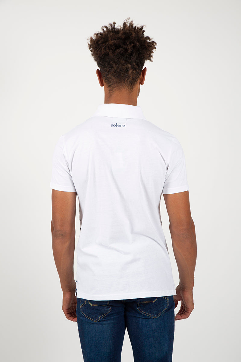 Polo blanco rayas
