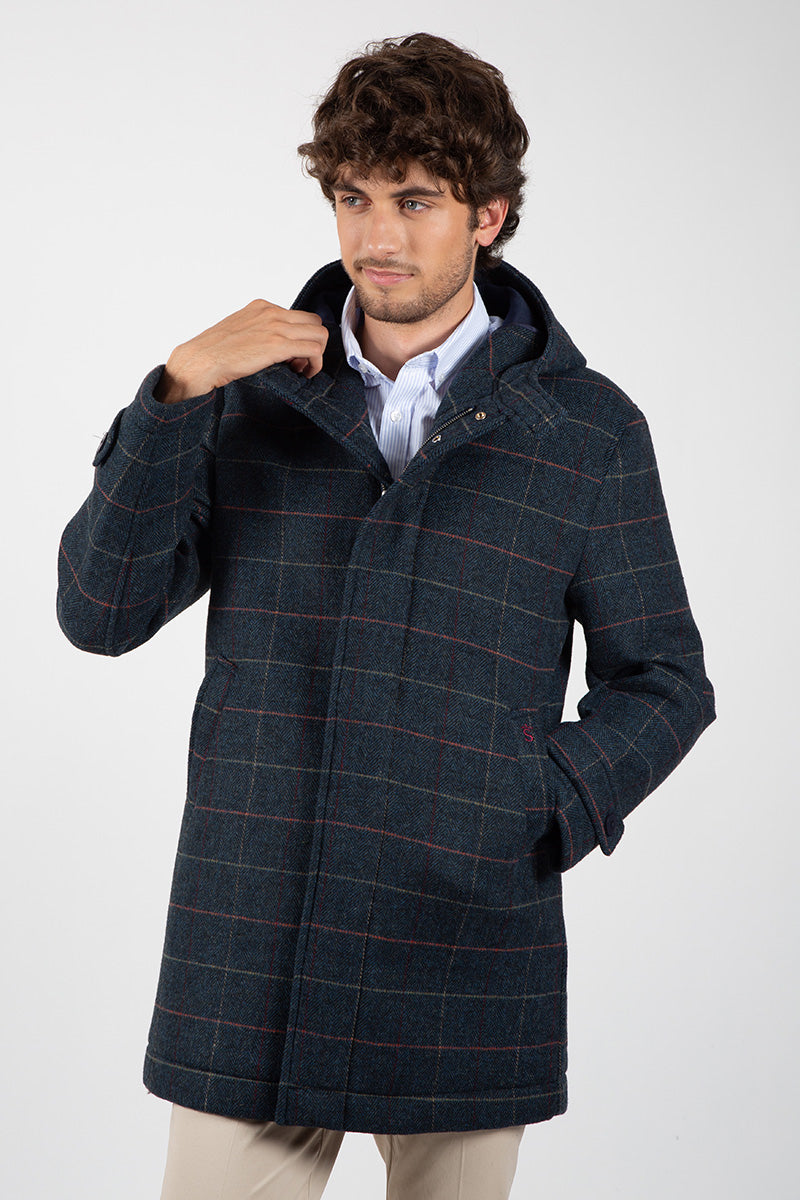 Navy jacket made of neoprene cloth