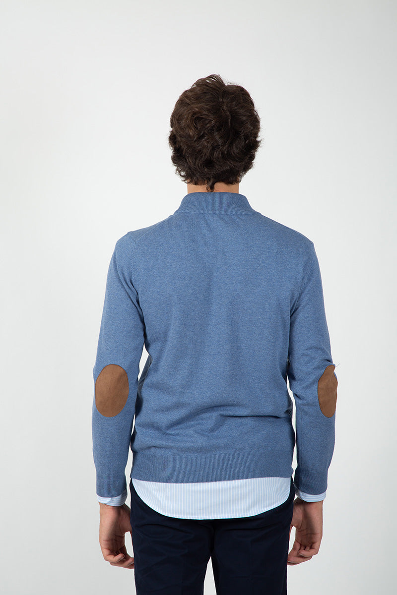 Jersey Cremallera con Coderas Azul