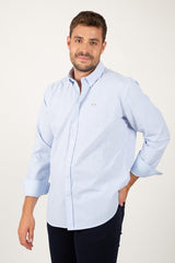 Camisa Oxford rayas Celeste