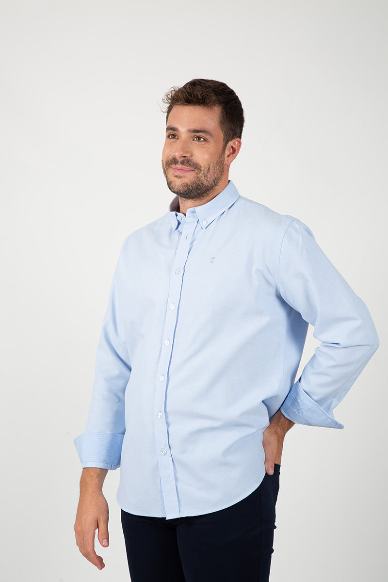 Camisa oxford Celeste