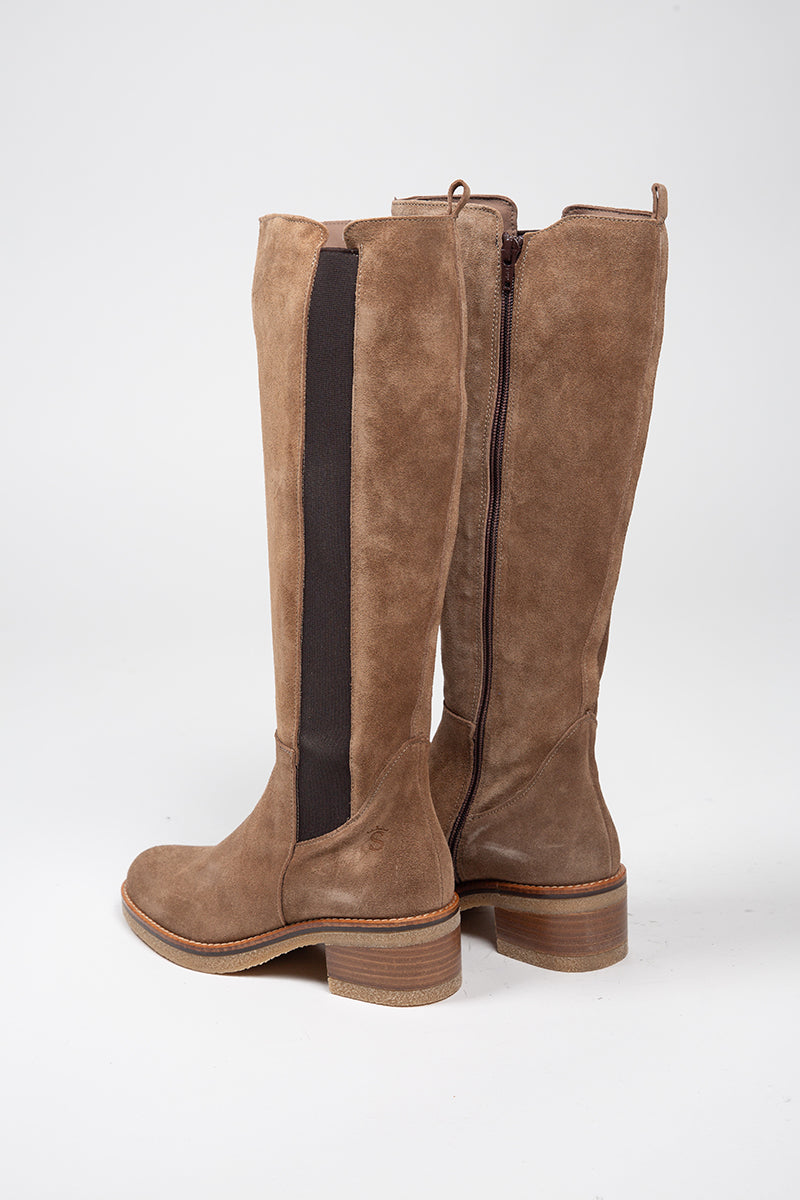 Taupe elastic boot