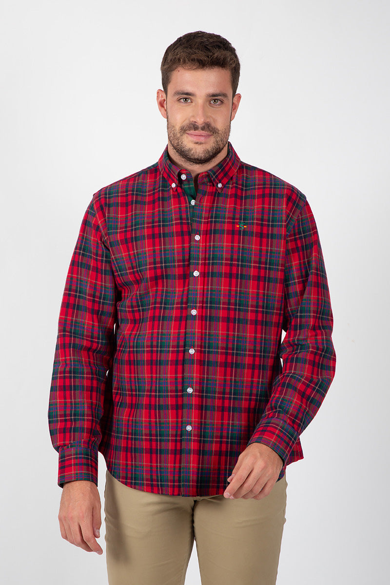 Camisa Cuadros Rojo y Verde