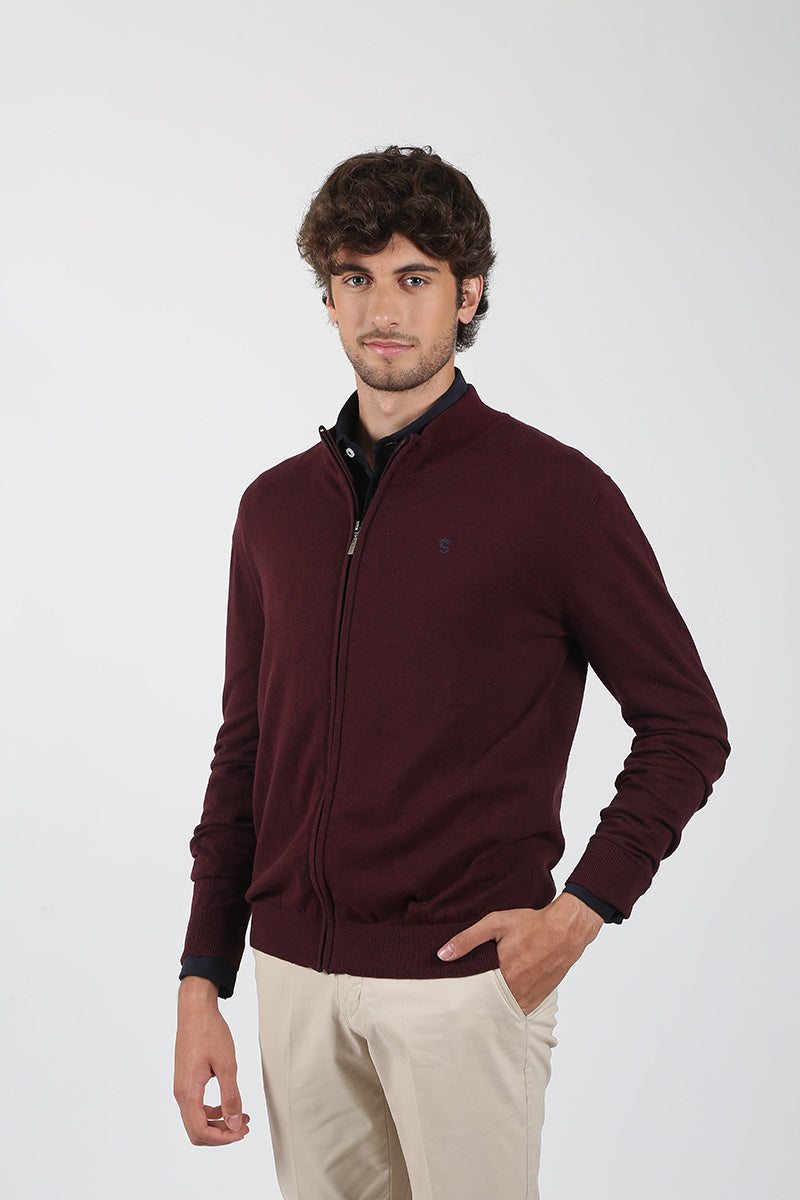 Chaqueta Cremallera Granate