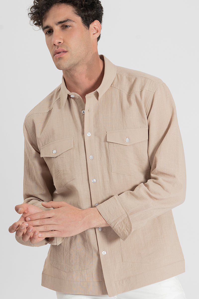 Camisa guayabera tierra