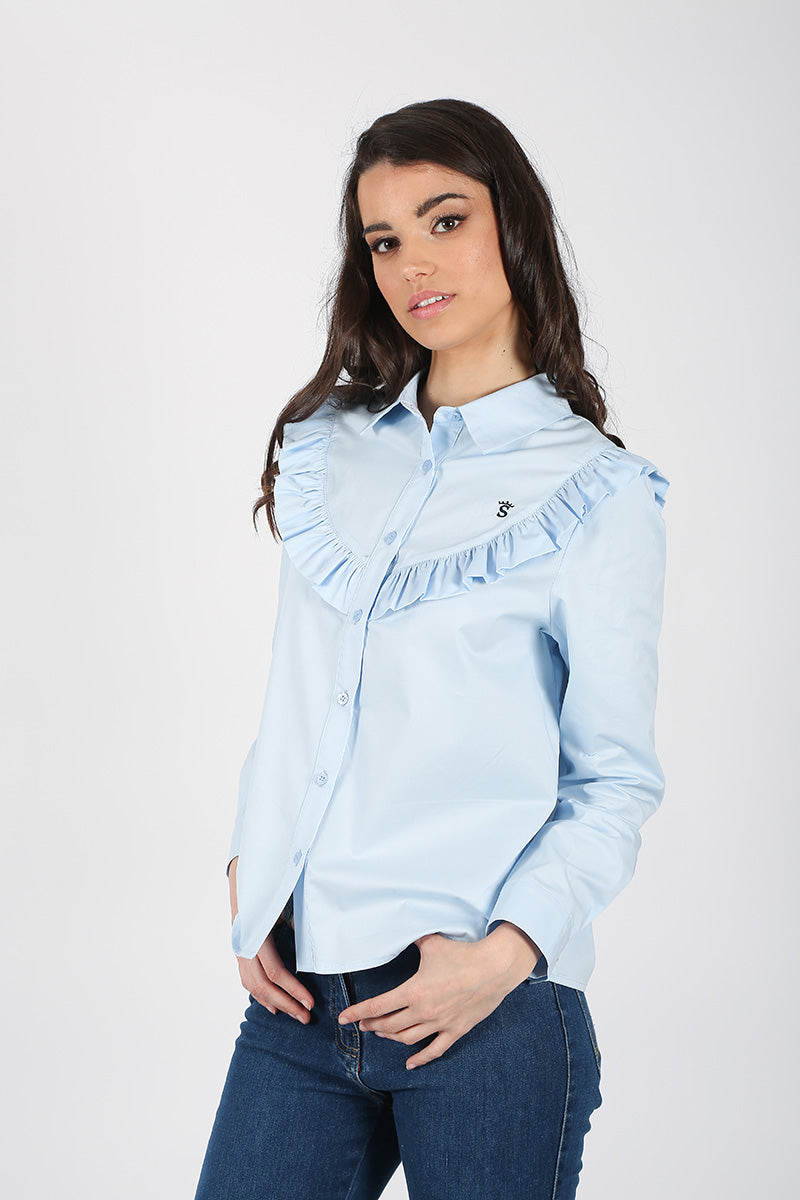 Blusa Celeste Volantes