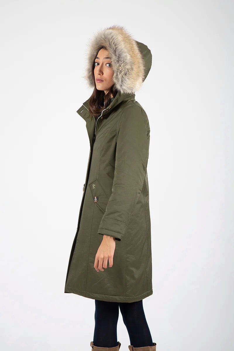 Parka gabardina acolchada Verde