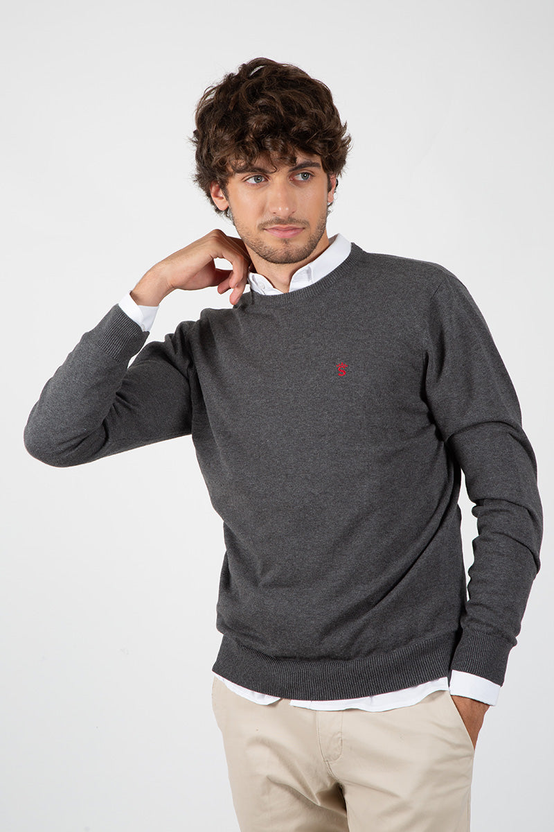 Jersey Cuello Redondo Gris