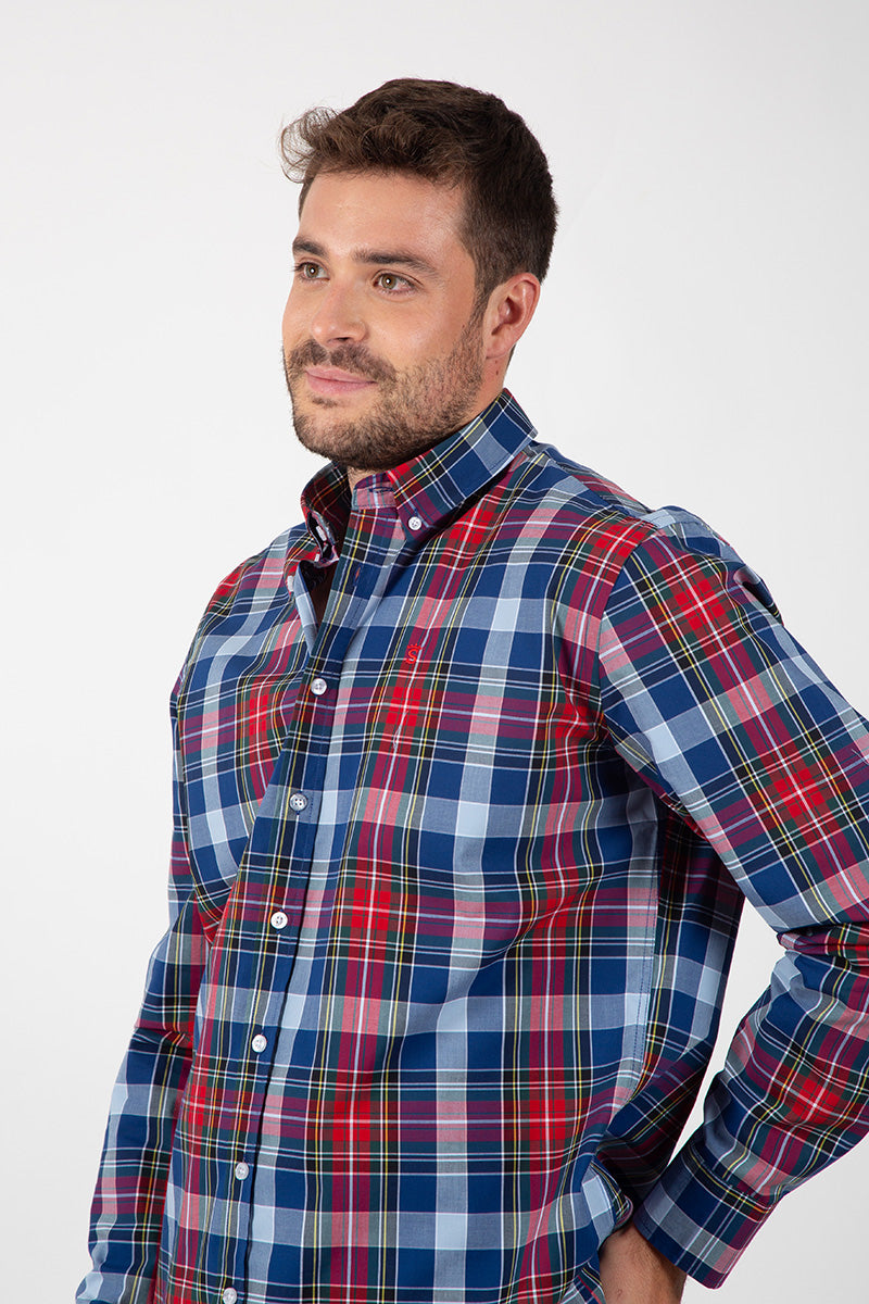 Blue and Red Checkered Shirt