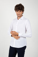 Camisa Cuello Italiano Blanco