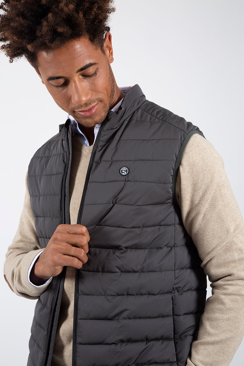 Gilet Ultraléger Bandes Grises