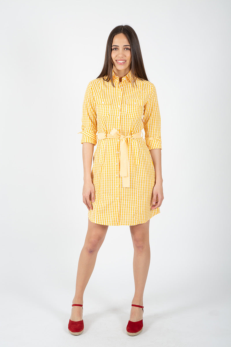 Vestido Cuadro Amarillo