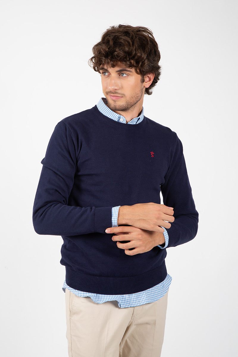 Jersey Cuello Redondo Marino