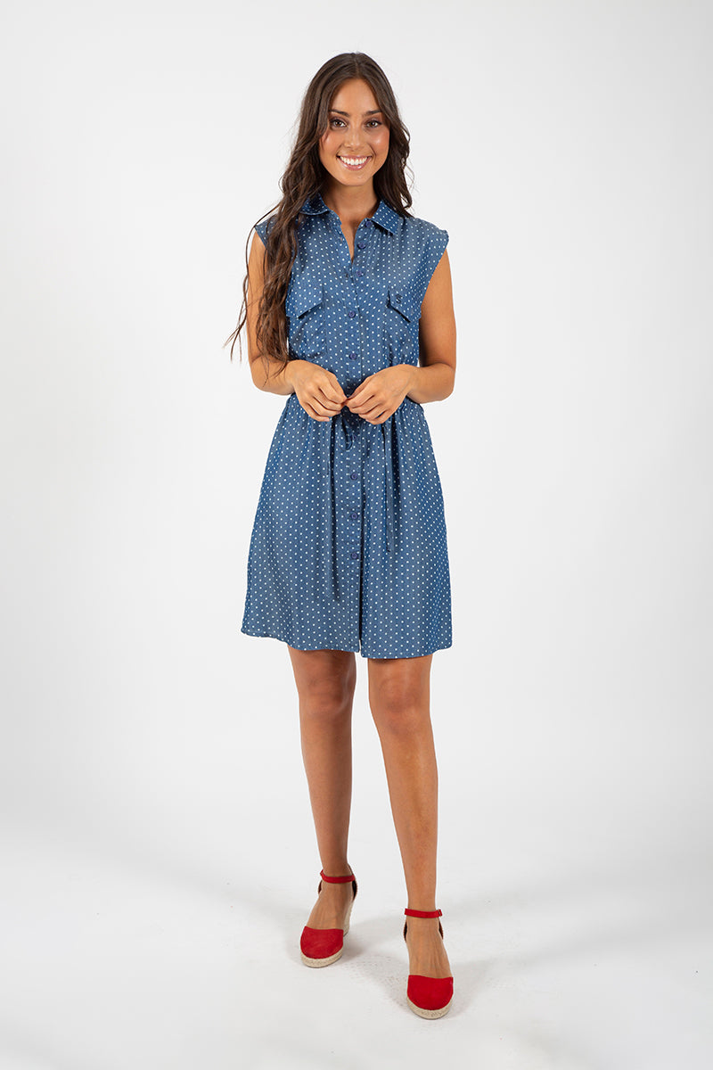 Vestido denim medio