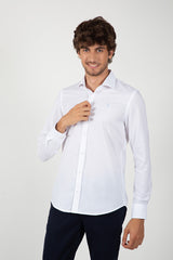 Chemise blanche à col italien