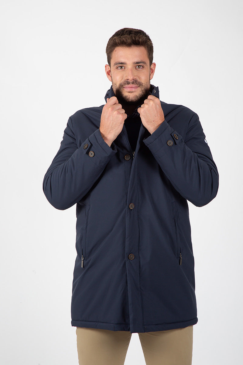 Parka Trench Abotonado Marino