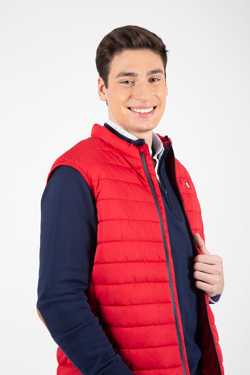 Gilet à bandes rouges